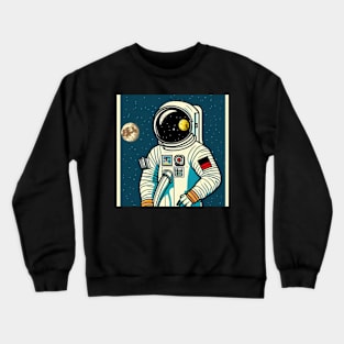 Retro Astronaut Art Crewneck Sweatshirt